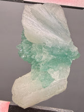 Load image into Gallery viewer, High-Grade Gemmy Green Apophyllite on White Stilbite  | Deccan Traps, Maharashtra, India
