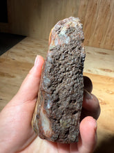 Load image into Gallery viewer, PREMIUM SELF STANDING DISPLAY or LAPIDARY SLAB • Moroccan “Dream Landscape Jagate” (Purple, Teal, Red, Green, Red, Yellow &amp; Orange Moss Plume Agate + Jasper) Stone End Cap • High Atlas Mountains • Unpolished
