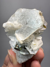 Load image into Gallery viewer, Dark Green Cap Stak Nala Tourmaline on Cleavelandite Matrix – Haramosh Mountains, Pakistan
