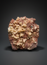 Load image into Gallery viewer, XLG Shiny Peach Stilbite and Mint Green Apophyllite on Druzy Red Heulandite – High-Grade Collector Mineral Specimen from India
