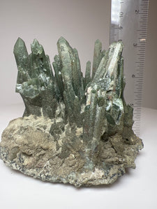 Hedenbergite Green Quartz Cluster