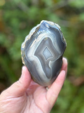Load image into Gallery viewer, Double-Sided Polished Midnight Muse Agate | High-Grade Rare Silvery Black and Blue Parallax Agate from India

