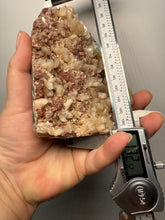 Load image into Gallery viewer, LG Shiny Peach Stilbite and Mint Green Apophyllite on Druzy Red Heulandite – High-Grade Collector Mineral Specimen from India
