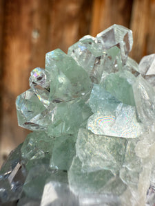 Light Mint Green Radial (Disco Ball) Apophyllite + Stilbite • Maharashtra, India