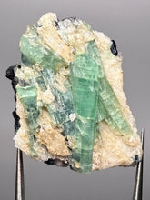 Load image into Gallery viewer, Blue Indicolite &amp; Mint Green Tourmaline on Matrix – Pegmatite Mineral Specimen from Pakistan

