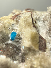 Load image into Gallery viewer, Rare Electric Blue Pentagonite on Druzy Matrix – Collector Mineral Specimen | India
