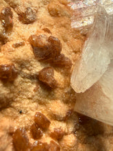 Load image into Gallery viewer, Red Heulandite on Cream Stilbite Zeolite Cluster – India (Collector Mineral Specimen)
