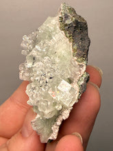 Load image into Gallery viewer, Light Mint Green “Disco Ball” Radial Apophyllite on Pink &amp; Green Heulandite — Deccan Traps, India
