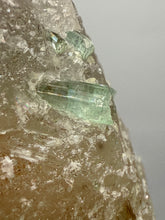 Load image into Gallery viewer, Blue Indicolite &amp; Mint Green Tourmaline on Quartz – Pegmatite Mineral Specimen from Pakistan
