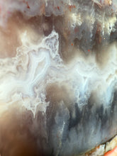 Load image into Gallery viewer, PREMIUM DISPLAY or LAPIDARY SLAB • Moroccan “Ghost Agate” White Seam Plum Agate • Double Sided • High Atlas Mountains • Unpolished
