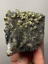 Load image into Gallery viewer, 3” New Find: Huanzala Mine Peru Sphalerite + Chalcopyrite + Apatite + Calcite + Quartz | Collector Display Specimen
