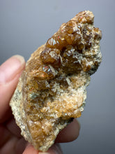 Load image into Gallery viewer, Hessonite Garnet Cluster on Matrix – Natural Collector Specimen from Pakistan | High-Grade Orange-Red Garnet Crystals
