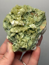 Load image into Gallery viewer, High-Grade Green Heulandite on Peach Stilbite Crystal Cluster | Deccan Traps, Maharashtra, India | Collector Mineral Specimen
