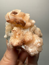 Load image into Gallery viewer, Red Heulandite on Pink Stilbite on Druzy Black Chalcedony – Zeolite Mineral Specimen (India)
