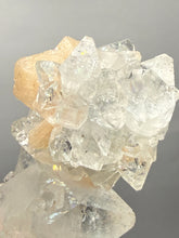 Load image into Gallery viewer, High-Grade Diamond Apophyllite on Pink Stilbite Stalactite — Maharashtra, India
