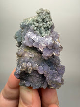 Load image into Gallery viewer, Purple &amp; Green Grape Agate Mineral Specimen – Botryoidal Purple Chalcedony Cluster from Indonesia | Collector Grade Crystal
