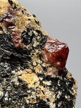 Load image into Gallery viewer, Naturally Faceted Zircon Crystal on Pegmatite–Biotite Matrix • Pakistan Mineral Specimen

