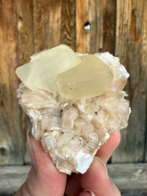 Load image into Gallery viewer, Scalenohedral Calcite + Pink Heulandite • Maharashtra, India
