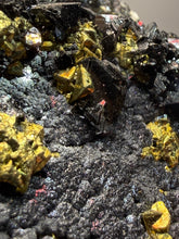 Load image into Gallery viewer, 6.1” New Find: Huanzala Mine Peru Sphalerite + Chalcopyrite + Apatite + Calcite + Quartz | Collector Display Specimen
