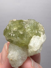 Load image into Gallery viewer, Electric Green Diopside on Quartz – Collector Mineral Specimen (Gilgit-Baltistan) Pakistan
