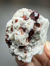 Load image into Gallery viewer, High-Grade Naturally Faceted Red Spessartine Garnet on Matrix — Skardu, Pakistan
