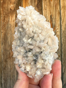 Clear Druzy Gem Apophyllite Stalactite + Pink Stilbite • Maharashtra, India