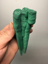 Load image into Gallery viewer, 6” Druzy Malachite “Legs” Stalactites — Botryoidal Cave Formation | DR Congo  | Collector Mineral Specimen
