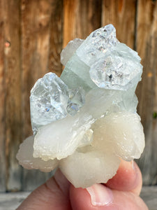 Light Mint Green Radial Apophyllite + White Stilbite • Maharashtra, India