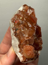 Load image into Gallery viewer, Rare Red Apophyllite + Druzy Red Stilbite Flowers — Deccan Traps, India
