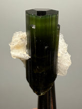 Load image into Gallery viewer, Dark Green Cap Stak Nala Tourmaline with Cleavelandite Flower – Haramosh Mountains, Pakistan | Thumbnail Specimen
