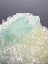 Load image into Gallery viewer, Luminous Mint Apophyllite with Glittering Druzy Sugar Quartz – India
