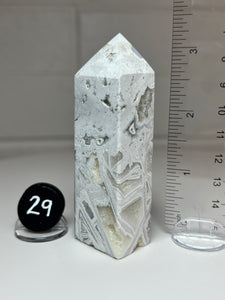 White Pseudomorph Agate after Anhydrite Obelisk Tower from Mexico