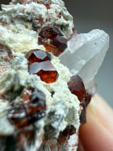 Load image into Gallery viewer, High-Grade Naturally Faceted Red Spessartine Garnet on Matrix — Skardu, Pakistan
