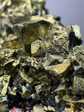 Load image into Gallery viewer, 3” New Find: Huanzala Mine Peru Sphalerite + Chalcopyrite + Apatite + Calcite + Quartz | Collector Display Specimen
