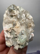 Load image into Gallery viewer, High-Grade Gemmy Green Apophyllite on White Stilbite &amp; Apophyllite | Deccan Traps, Maharashtra, India
