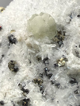 Load image into Gallery viewer, 2” New Find: Huanzala Mine Peru Sphalerite + Chalcopyrite + Apatite + Calcite + Quartz | Collector Display Specimen
