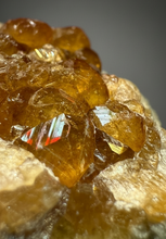 Load image into Gallery viewer, Hessonite Garnet Cluster on Matrix – Natural Collector Specimen from Pakistan | High-Grade Orange-Red Garnet Crystals
