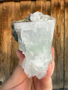 Mint Green Apophyllite w Red Phantoms • Maharashtra, India