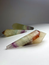 Load image into Gallery viewer, Dendrite Manganese and Iron Included Rainbow Fluorite Wand
