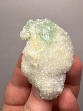 Load image into Gallery viewer, Luminous Mint Apophyllite with Glittering Druzy Sugar Quartz – India
