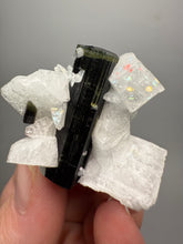Load image into Gallery viewer, Dark Green CapStak Nala Tourmaline on Cleavelandite Matrix – Haramosh Mountains, Pakistan
