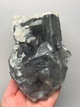 Load image into Gallery viewer, Premium Cubic Green–Purple Phantom Fluorite with Flower Calcite on Matrix

Xianghualing Mine, Hunan Province, China
