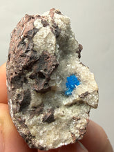 Load image into Gallery viewer, Rare Electric Blue Pentagonite on Druzy Matrix – Collector Mineral Specimen | India
