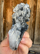 Load image into Gallery viewer, Clear Gem Apophyllite Cluster on black matrix • Maharashtra, India

