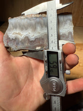 Load image into Gallery viewer, PREMIUM DISPLAY or LAPIDARY SLAB • Moroccan “Ghost Agate” White Seam Plum Agate • End Cap • High Atlas Mountains • Unpolished
