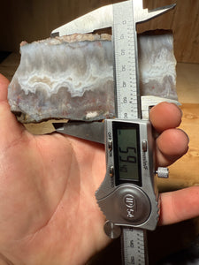 PREMIUM DISPLAY or LAPIDARY SLAB • Moroccan “Ghost Agate” White Seam Plum Agate • End Cap • High Atlas Mountains • Unpolished