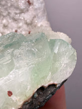Load image into Gallery viewer, High-Grade Gemmy Green Apophyllite on White Stilbite  | Deccan Traps, Maharashtra, India
