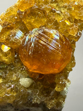 Load image into Gallery viewer, Hessonite Garnet Cluster on Matrix – Natural Collector Specimen from Pakistan | High-Grade Orange-Red Garnet Crystals
