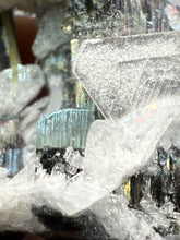 Load image into Gallery viewer, Blue and Dark Green Cap Stak Nala Tourmaline on Cleavelandite Matrix – Haramosh Mountains, Pakistan
