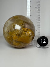 Load image into Gallery viewer, Dendrite Manganese Included Iron Oxide Quartz (Golden Healer) Sphere • RARE
